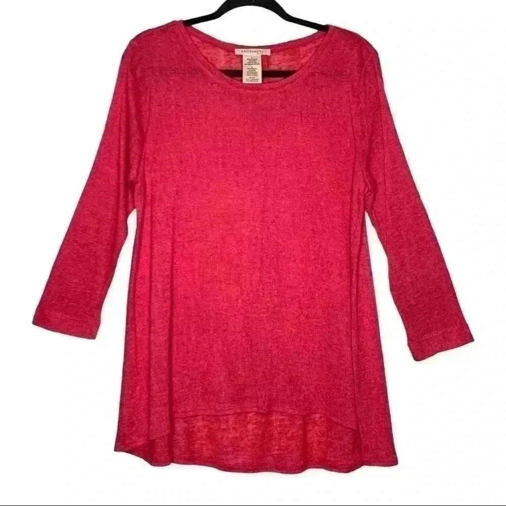 Philosophy High Low Light Sweater Top
